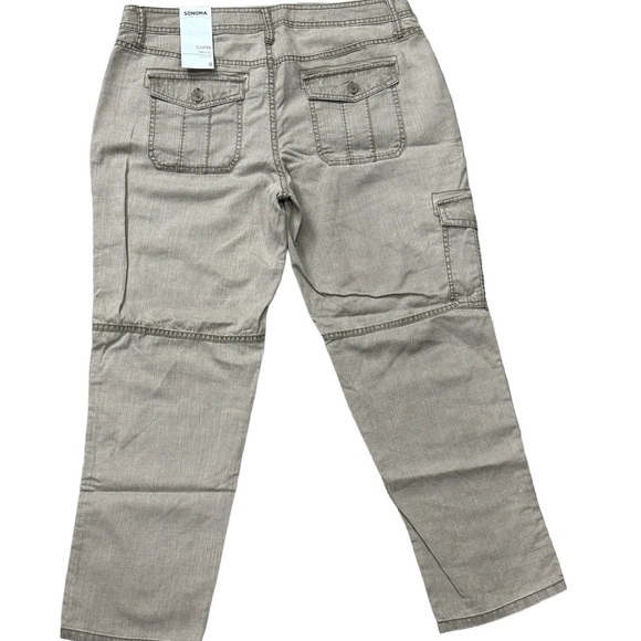 Women's Sonoma 8 Medium Capri Pants Cargo Twill Fossil Tan Straight Mid Rise NWT - Picture 4 of 11